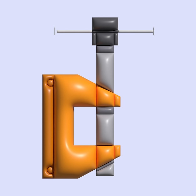 3D Construction Tool Asset with Light Background