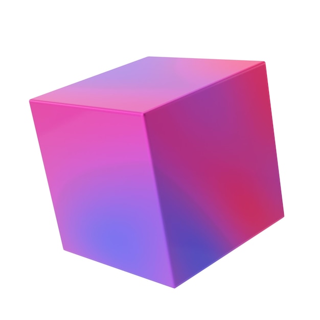 3D cube shape 3D geometric shape