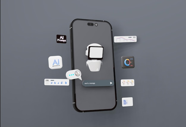 3D-dator AI Robot Chatbot Web UIUX MJUKVARA programmeringsalgoritmer analys data rendering il