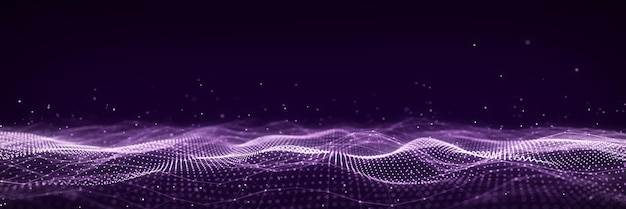 3D digital dynamic wave Flow digital structure Secure cybersecurity data connection Cyber technology background 3D rendering