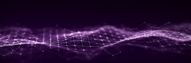 3D digital dynamic wave Flow digital structure Secure cybersecurity data connection Cyber technology background 3D rendering
