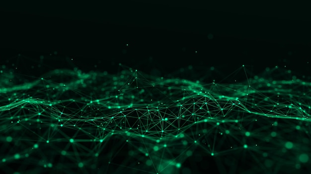 3d digital dynamic wave flow digital structure secure cybersecurity data connection cyber technology background