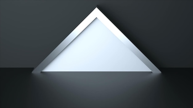3D-gengivelse med trekantformet overflade med refleksion abstraktion af indre computergenereret baggrund