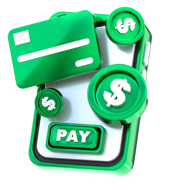3d icon mobile payment 3d illustration 3d element 3d rendering graphic elements design element