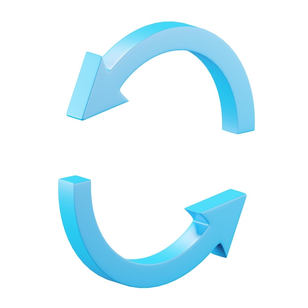 3d icon rendering of circle arrow isolated background
