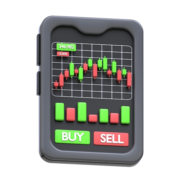 3d icon trading platform 3d illustration 3d element 3d rendering graphic elements design