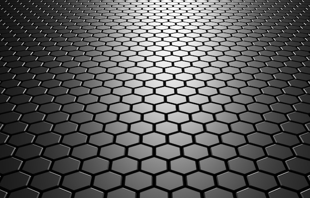 3d illustration abstract background with hexagons Futuristic technology honeycomb mosaic illustration For designs and banners