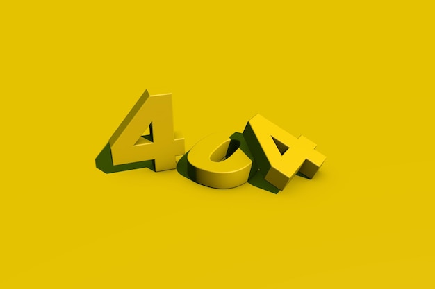 3d illustration day of webmasters connection error 404 text 404 in yellow colors