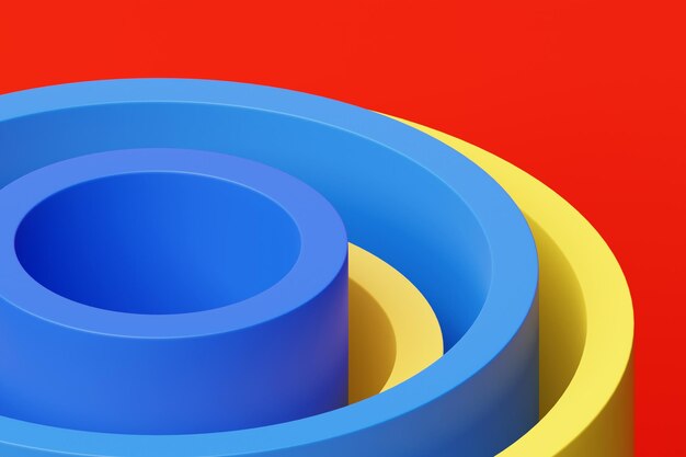3d illustration of a colorful geometric lines stripes similar to waves Futuristic shape abstract modeling