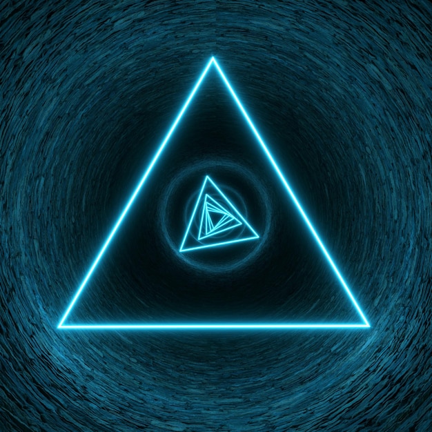 3d illustration of a tunnel and luminous geometric shapes abstraction
