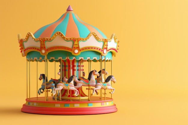 3d illustration of carousel on background