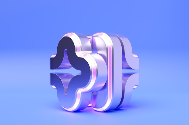 3D illustration purple illusion isometric abstract shapes colorful shapes intertwined