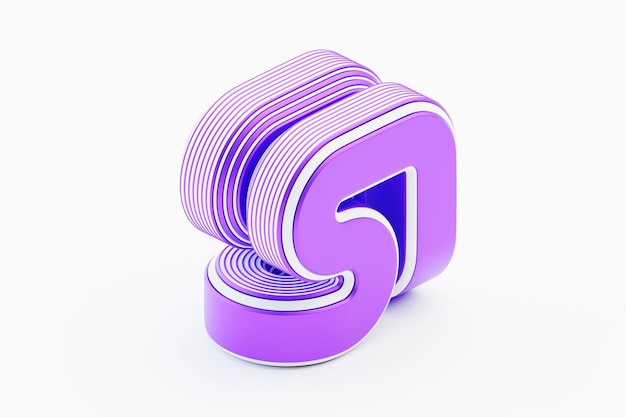 3D illustration purple illusion isometric abstract shapes colorful shapes intertwined