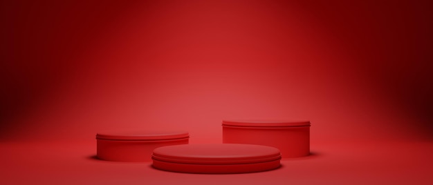 3d illustration rendering scene abstract background for merry xmas holiday decoration element red wallpaper backdrop