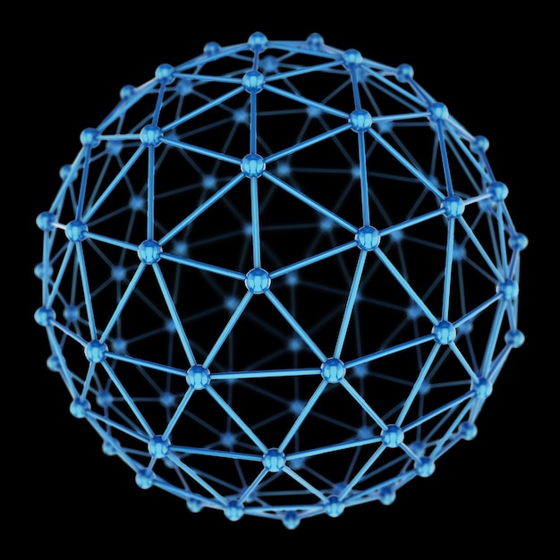 3d model of abstract sphere on black