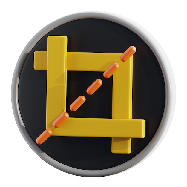 3D Photo Editing Crop Tool Icon