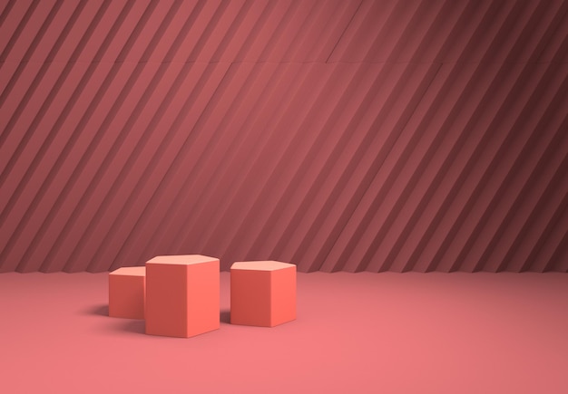 3D Product Background Podium Red Promotion Display Marketing - 14