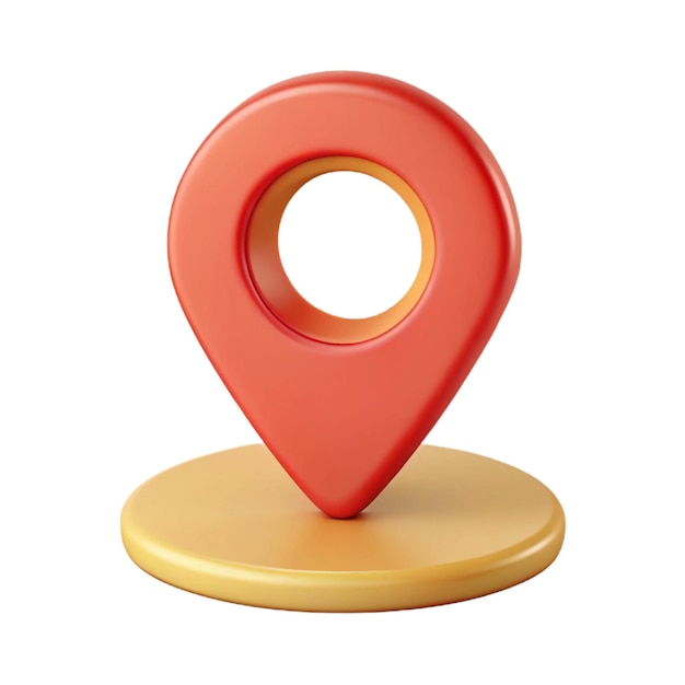 3D Red and Yellow Location Pin Icon