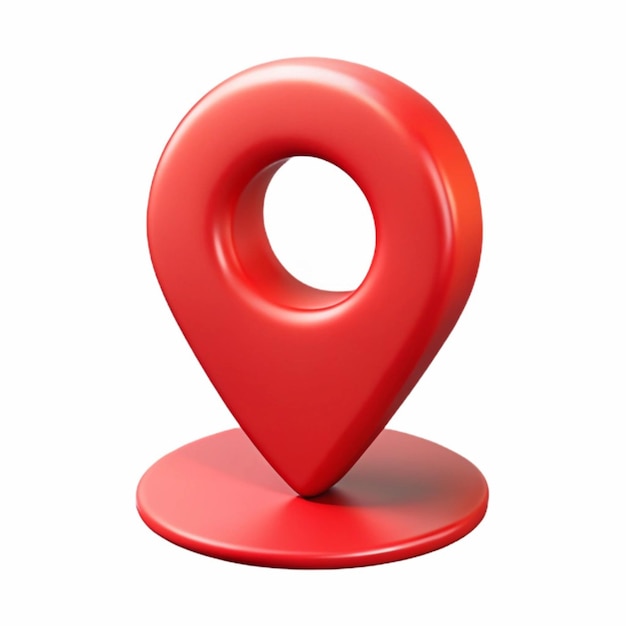 3D Red Map Pin Icon for Location Marking