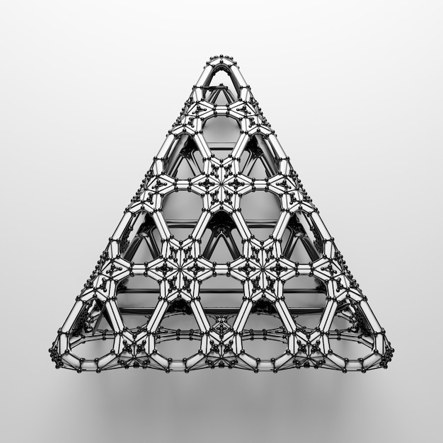 3d render abstract  geometrical shape. Complex structure. Simple geometry with detailed segments.