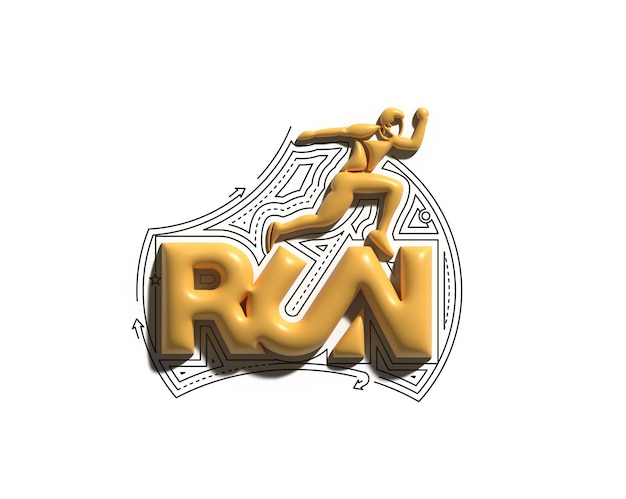 3D Render Concept of Sport and Activity Man Runner Jogger   Championship 3D Art Design illustration