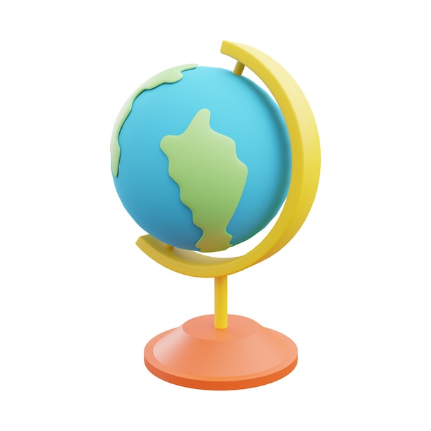 3d render illustration icon globe