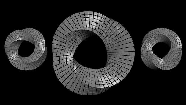3d render Mobius strip from cubes