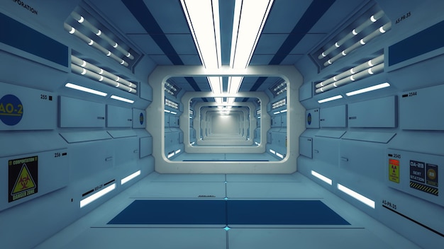 3d render modern interior scifi architecture