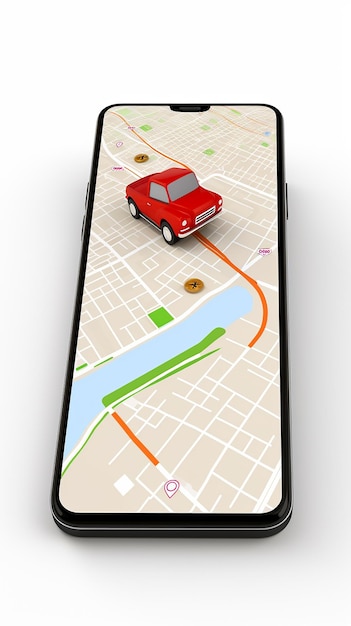 3D render of online food delivery and order through