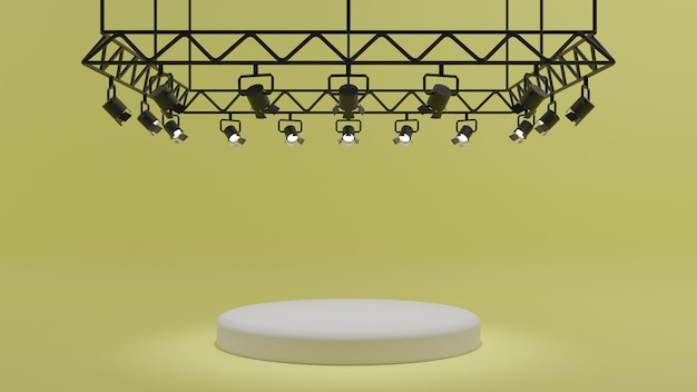 3d Render of podium for mockup