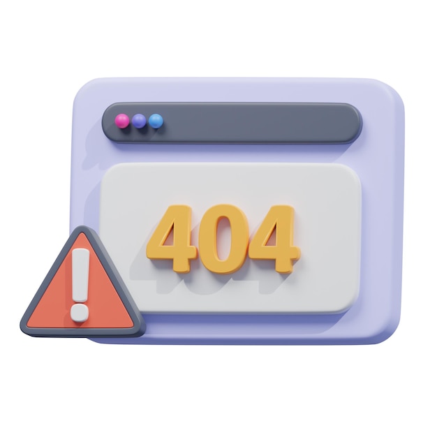 3D Rendered 404 Error Page