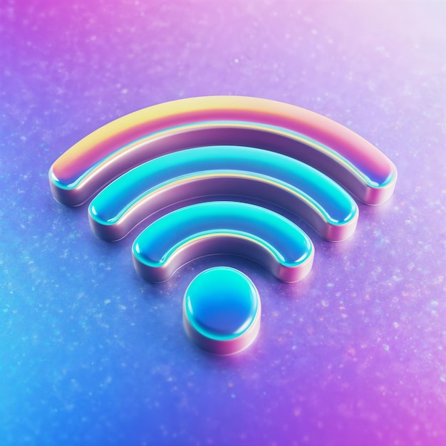 3D rendered wireless internet connection signal icon
