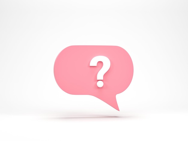 3D rendering 3D illustration Question mark icon in speech bubble isolated on white background
