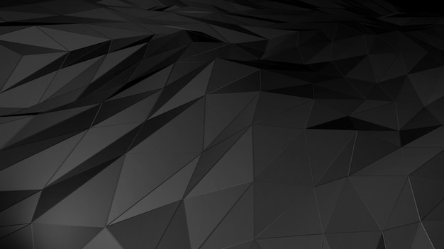 3D rendering abstract polygonal space low poly with connecting surface
