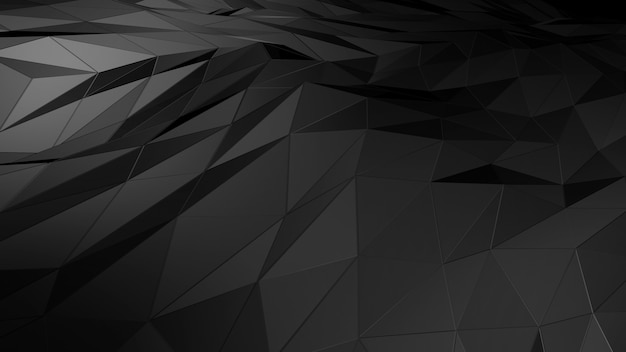 3D rendering abstract polygonal space low poly with connecting surface
