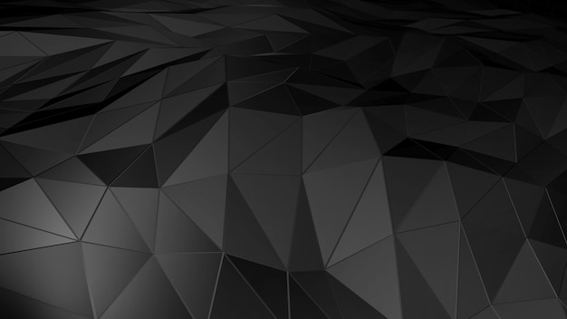 3D rendering abstract polygonal space low poly with connecting surface

