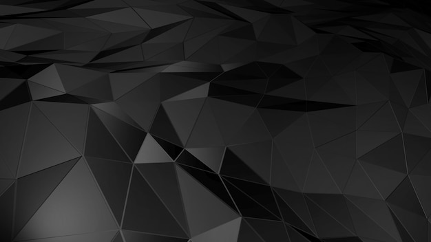 3D rendering abstract polygonal space low poly with connecting surface
