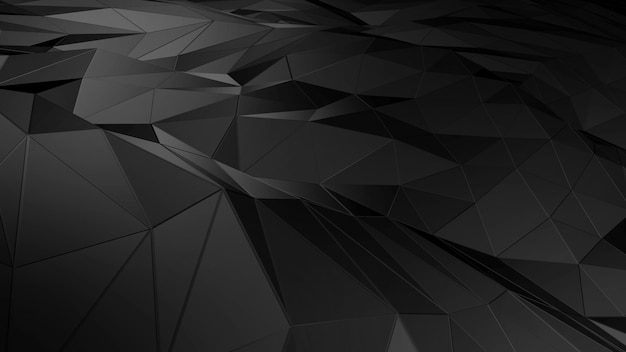 3D rendering abstract polygonal space low poly with connecting surface
