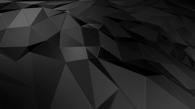 3D rendering abstract polygonal space low poly with connecting surface

