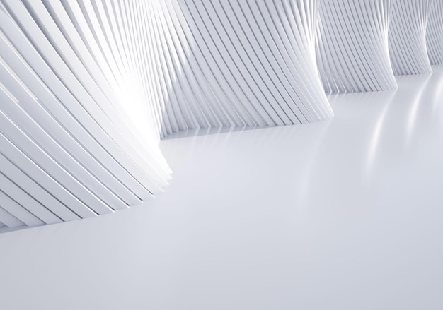 3D-rendering abstrakt hvid baggrund, naturlig arkitektur, tom baggrund, konceptuel væg baggrund