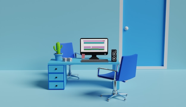 3D-rendering af arbejdsområde
