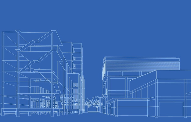 3D-rendering af byggeprojekt