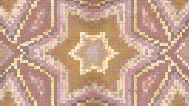 3D-rendering af et abstrakt billede fra en mosaik. Lys komposition af symmetriske mønstre