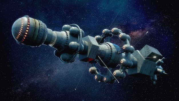 3D-rendering Alien rumskibskoncept