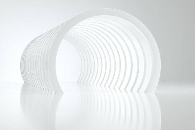 3d rendering bright sciencefiction tunnel bright background