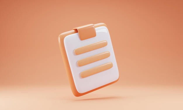 3d rendering clipboard icon education sign concept 3d render illustration