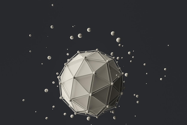 3d rendering creative triangle polygon construction