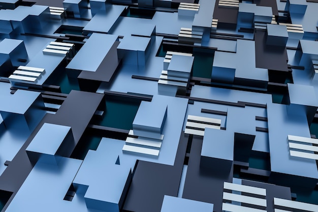 3d rendering cubes board structure circuit background