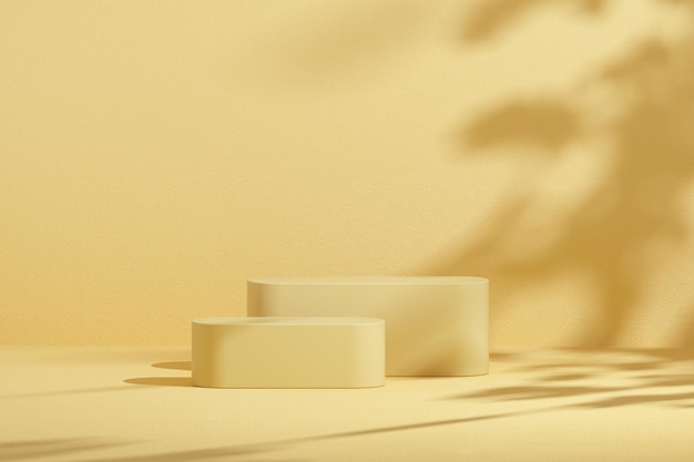 3D rendering Mock up geometric shape podium for product design minimal display shadow overlay