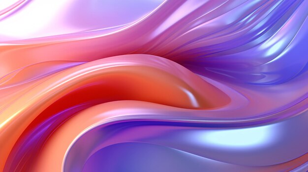 3D rendering of a dynamic colorful abstract twisted shape Abstract fluid material